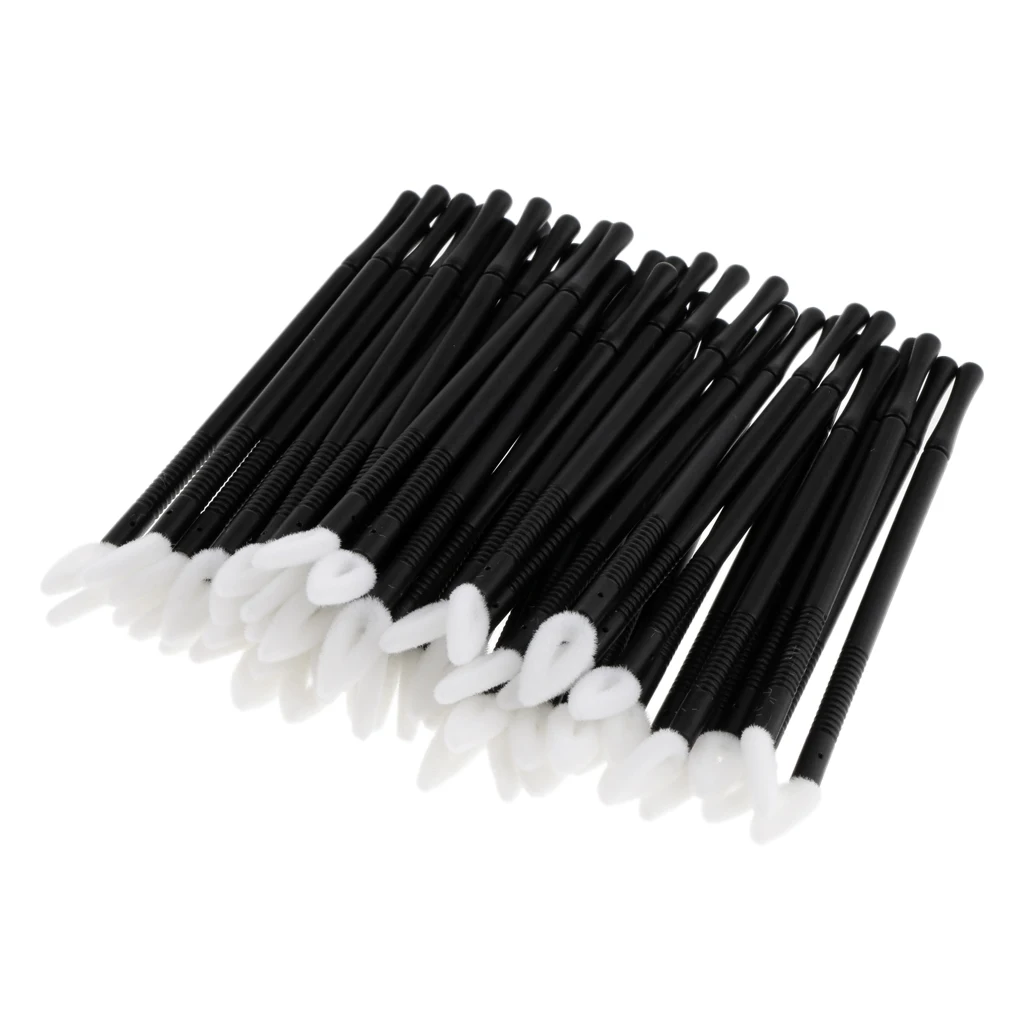 

50 Pieces Disposable Lip Gloss Brush Lipstick Wands Makeup Applicator Tool Heart Disposable Lip Gloss Applicators Lip Brush