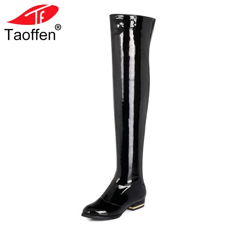 D'hiver Mode Cuir Long ivoire Chaussures Cuisse Fourrure 45 De Sexy Parti 31 En Haute Chaud Noir Taille Véritable Taoffen Femmes rouge Bottes wyN0m8vnO