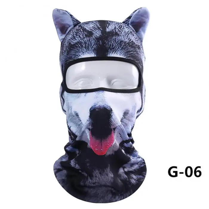 1 шт. тонкая 3D животное Открытый Велоспорт Лыжная маска шеи капюшон полная шапка с защитой для лица LF88