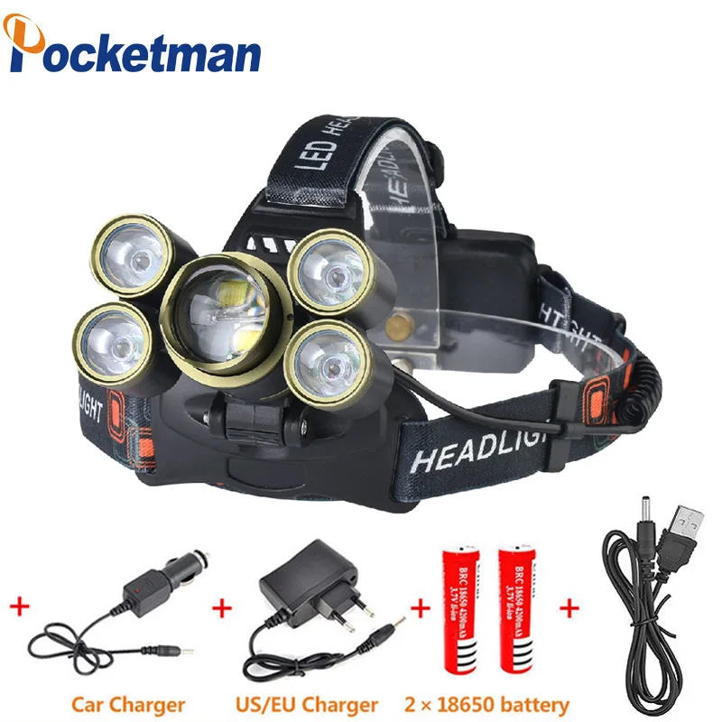 

15000LM Led Headlamp 7 led Lantern XML T6 Head Lamp zoomable Torch Headlight Lanterna Headlamps Flashlights use 18650 Battery