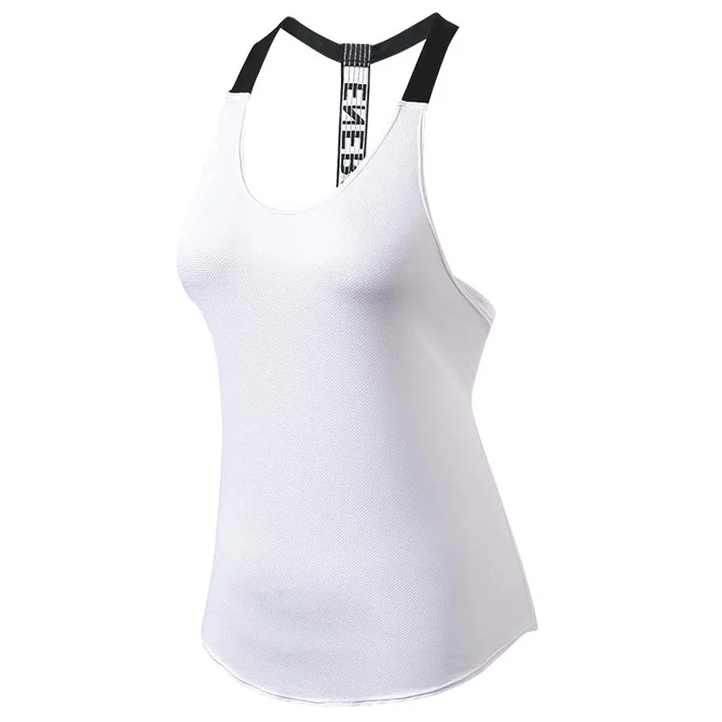 Рубашки для йоги летние женские футболки без рукавов повседневные топы Для Бега Фитнес слинг майка с коротким рукавом быстросохнущая женская одежда - Цвет: Белый