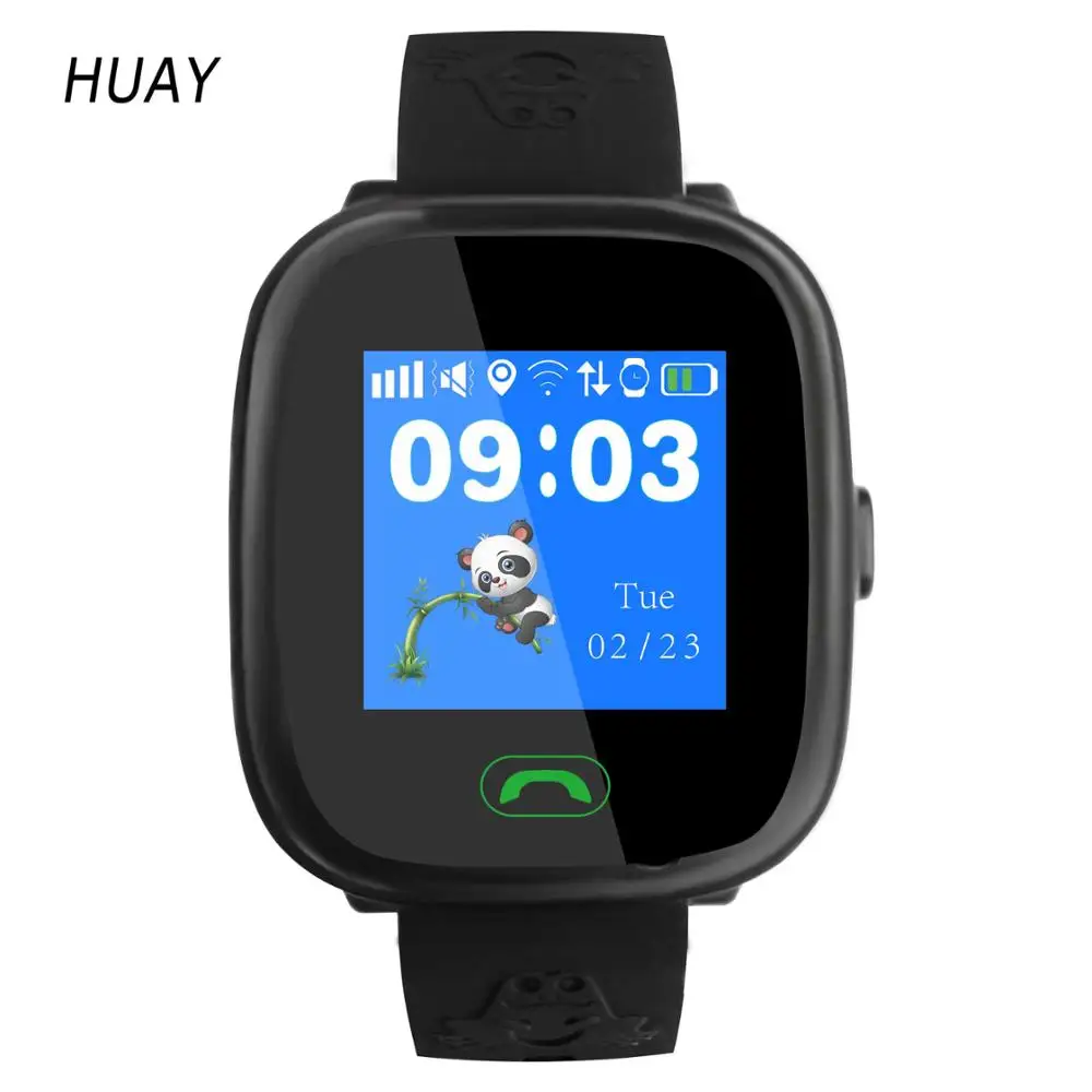 Новые детские часы с gps трекингом, сенсорный экран, для плавания, IP67, водонепроницаемые, смарт, SOS, поиск вызовов, расположение, детские часы HW8S - Цвет: Черный