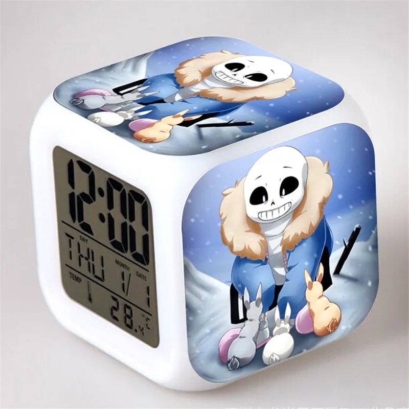 

Annime Undertale LED Digital Alarm Clock Color Change Light Wake up Clock for Kids Desktop Clock with Calendar reloj despertador