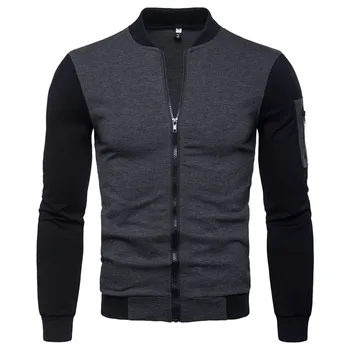 

New 2019 Spring Baseball Jacket Men Sweatshirt College Sportswear Fleece Jackets Casual Slim Fit Jacket Mens solid veste homme