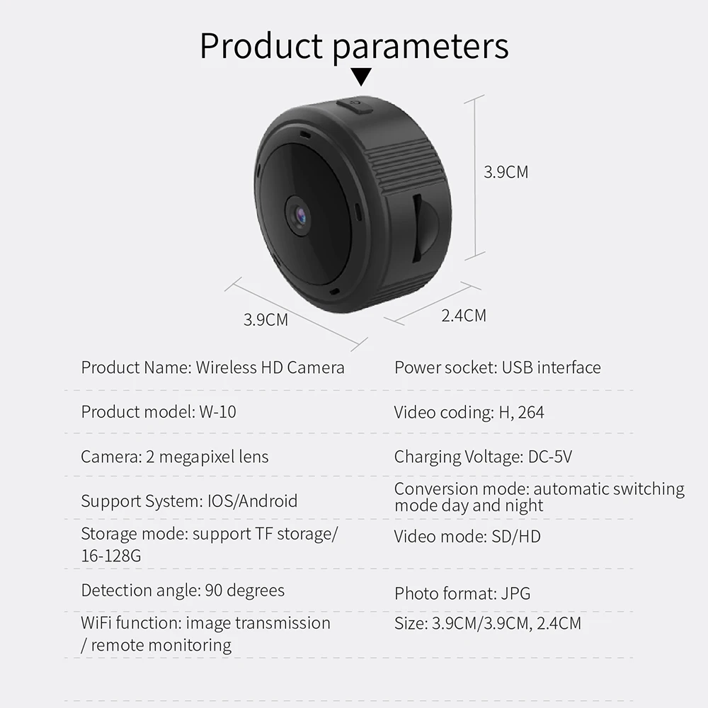 Мини камера с функцией ночного видения мини Wi Fi HD 1080p видеокамера датчиком