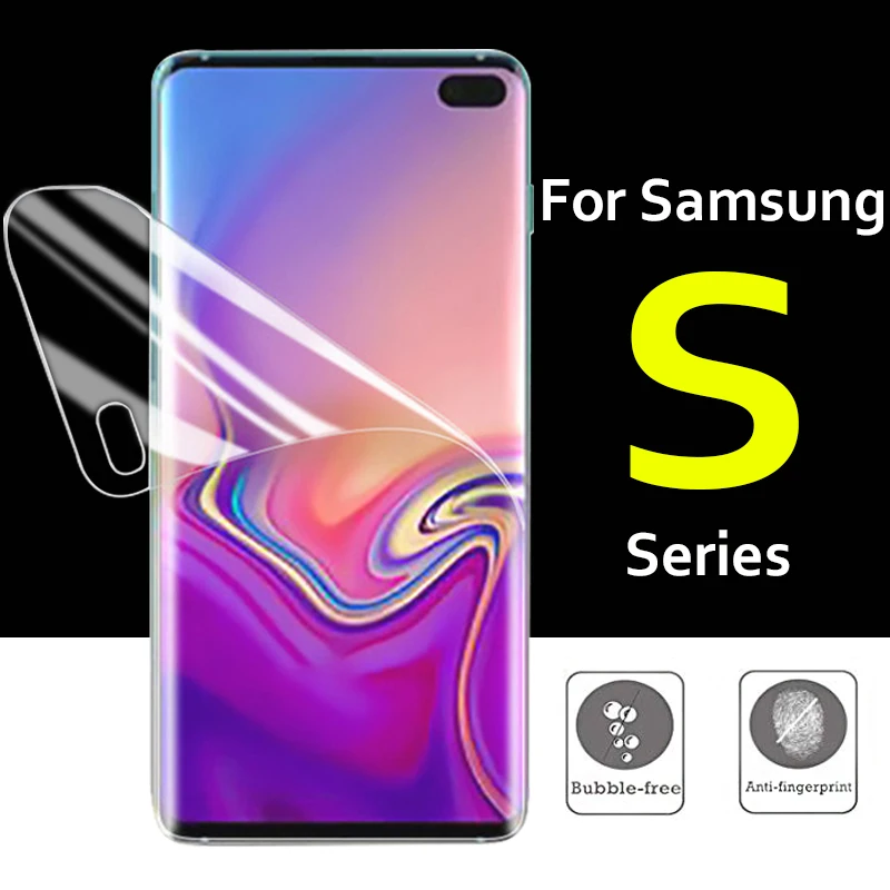 

Protective glass on the for Samsung galaxy S10 S9 soft hydrogel tup screen protector filml tremp s 9 10 plus 10e light 9s glas