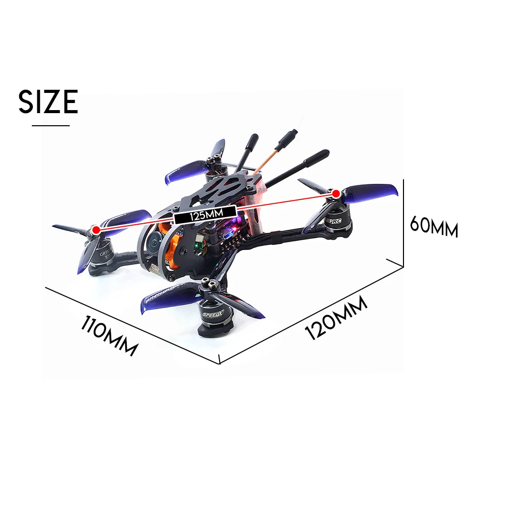 GEP-PX2.5 Phoenix 600TVL камера 125 мм FPV гоночный Дрон RC Квадрокоптер Дрон запчасти w/Frsky приемник BNF