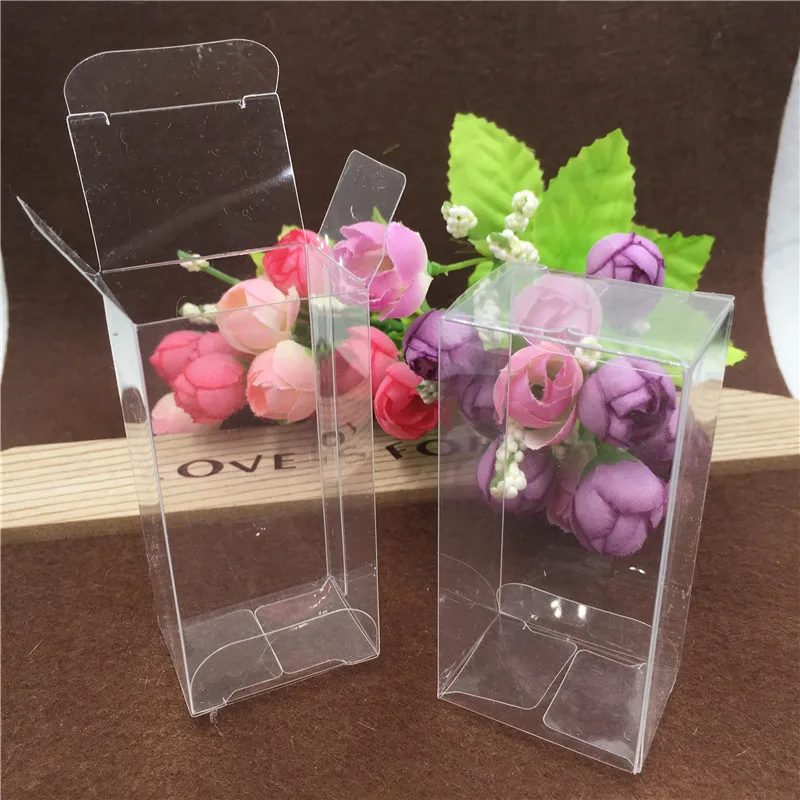 

12Pcs/Lot 3x4x8.2cm Waterproof Plastic Visible Clear PVC Boxes For Weeding Handmade Candle Cake Chocolate Storage Gift Box/Cases