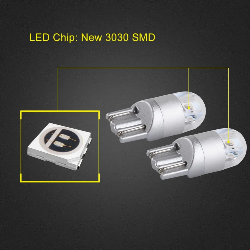 2 шт. T10 W5W светодиодный лампы 194 168 501 2SMD 3030 автомобильные приборная плита освещение
