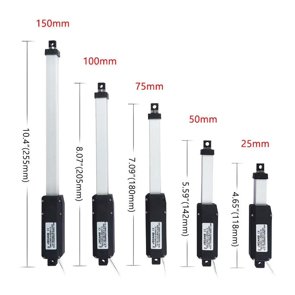 25mm 150mm Electric Micro Linear Actuator 12VDC 4.4 lbs Force