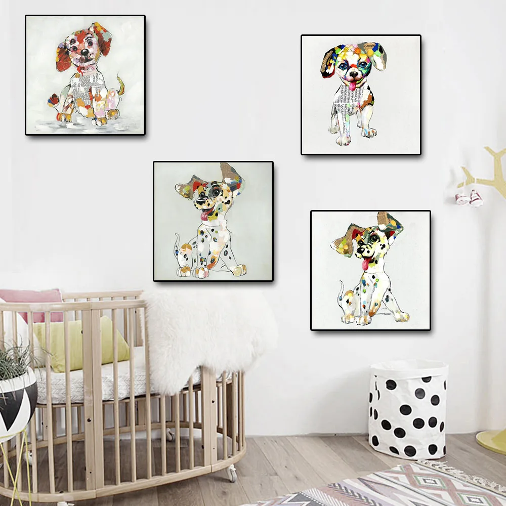 

Watercolor Dogs Abstract Painting Posters and Prints Canvas Painting Nordic Minimalist Scandinavian Wall Picture for Kids Room