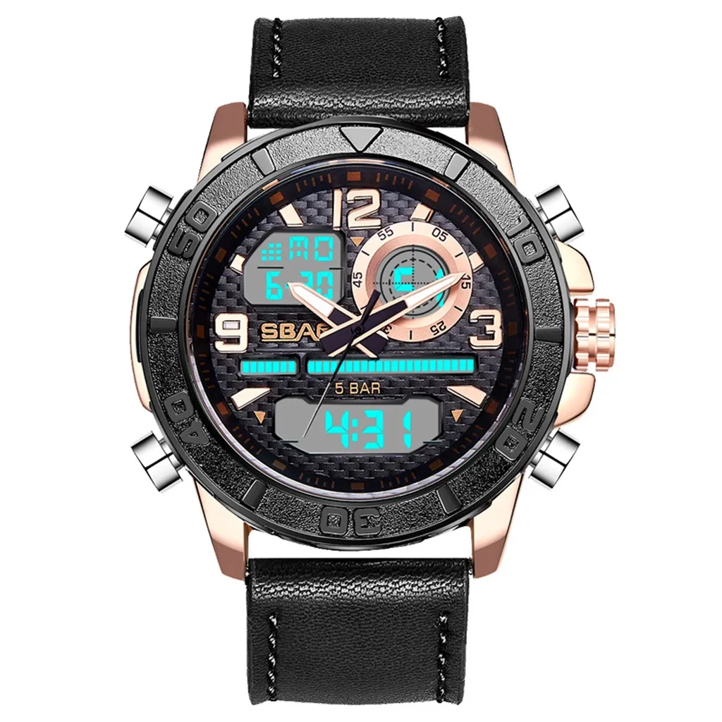 

Luxury Men's Sports Digital Watches Outdoor Waterproof Rotating Outer Disk Male Analog Wristwatch Function Electronic Clock