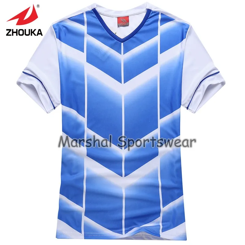 

2019 Hot sale design in top quality football jersey kids size customizing light blue color Free Shipping Full Sublimation Team