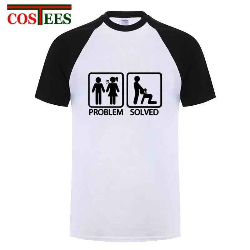 

Geek Nerd Parody PROBLEM SOLVED T Shirt Men Cotton Short Sleeve Funny Print Man T-Shirt Free Drop Shipping Mens tshirt Tops Tees