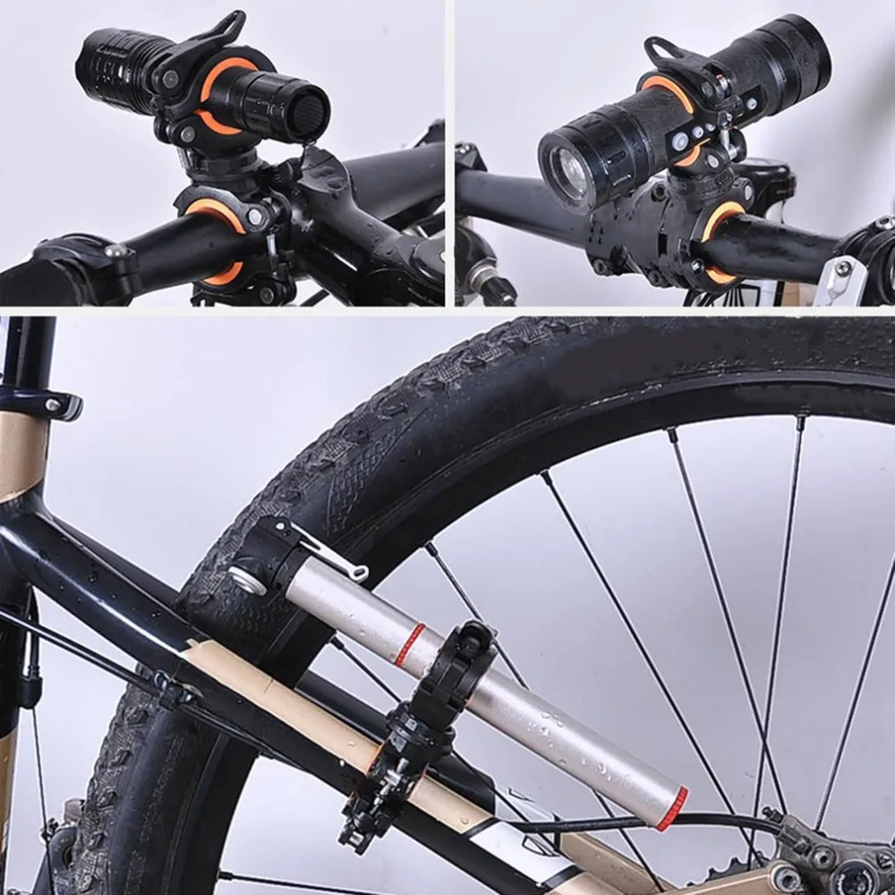 360 градусов вращения держатель для фонарика велосипеда подседельный штырь зажимы передний легкий насос держатель руля Аксессуары для велосипеда
