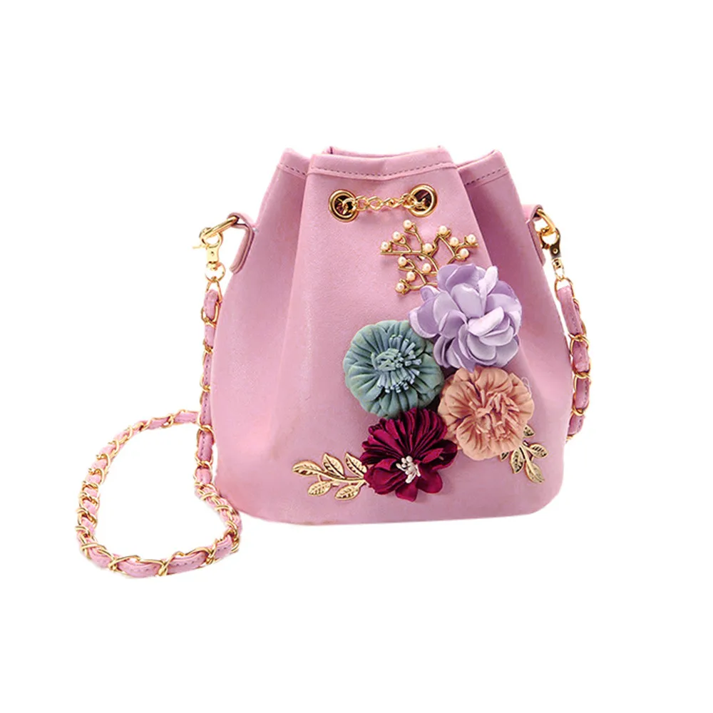 Aelicy, высокое качество, женская новая модная сумка с аппликацией, сумки на плечо, сумочка, цветочные сумки через плечо, сумки для женщин, Bolsos Mujer - Цвет: Розовый