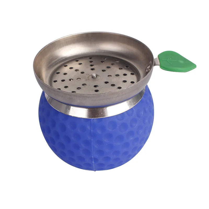 

New Round Golf Ball Silicone Smoke Bowl Smokers Hookah Accessories Creative Stainless Steel Charcoal Pots Shisha Pipe