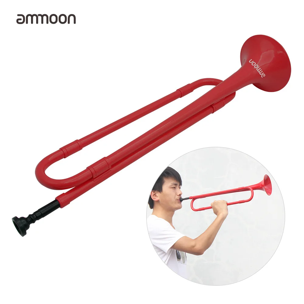 

ammoon B Flat Trumpet Bugle Cavalry Trumpet with Mouthpiece Plastic Brass Instrument for Band School Student Plastic