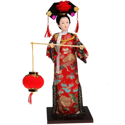 Китайские национальные куклы династии Цин, шелковая Статуэтка принцессы, украшения для дома, кукольный костюм ручной работы, креативный подарок для детей - Цвет: J