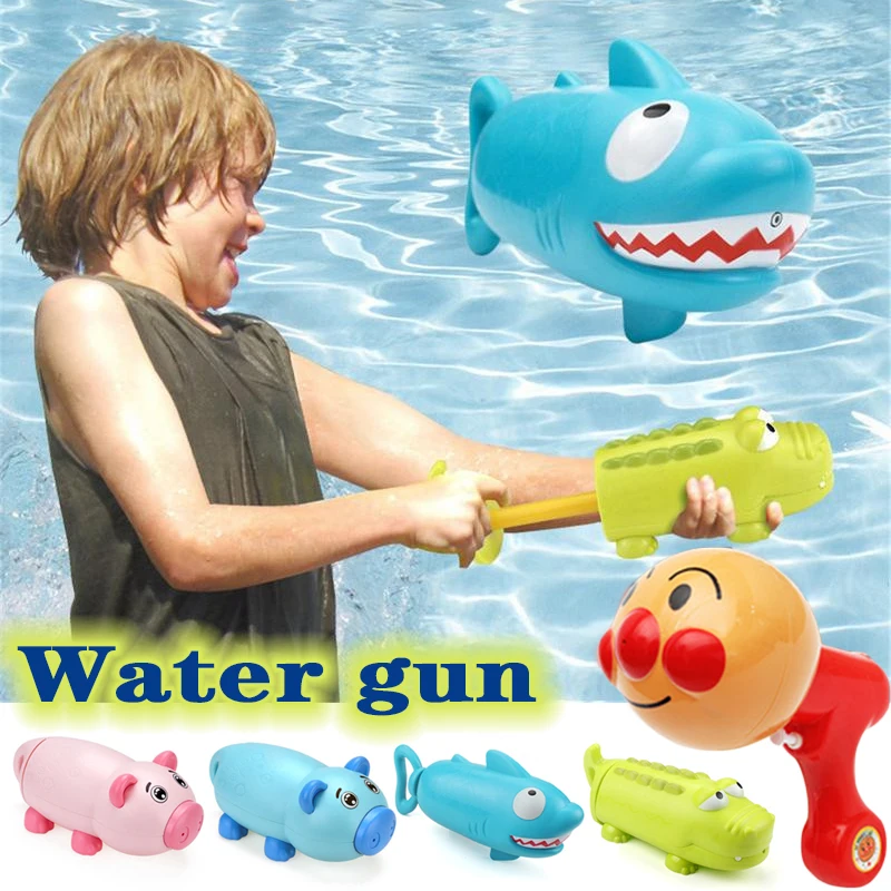 2 шт. Pull type EVA пены нарисованный бластер летние пляжные Водяные Пистолеты для детей стрелок Лето Забавный открытый бассейн для мальчиков и