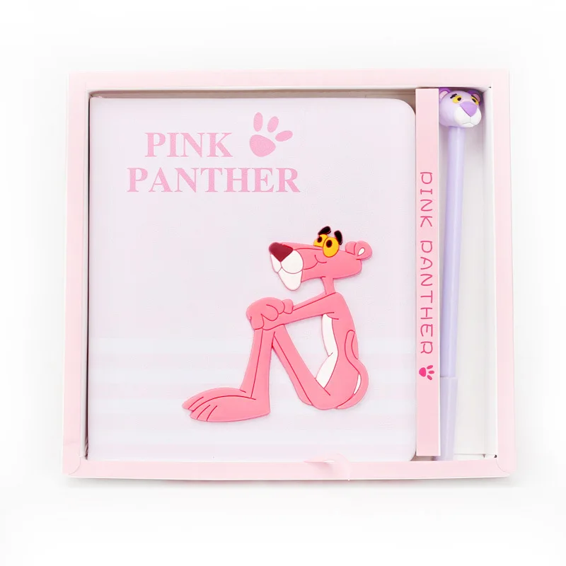 

Creative Pink Panther Notebook with Pen Set Ornaments Home Office Notebook Diary Crafts Pink Leopard Notepad Kids Birthday Gifts