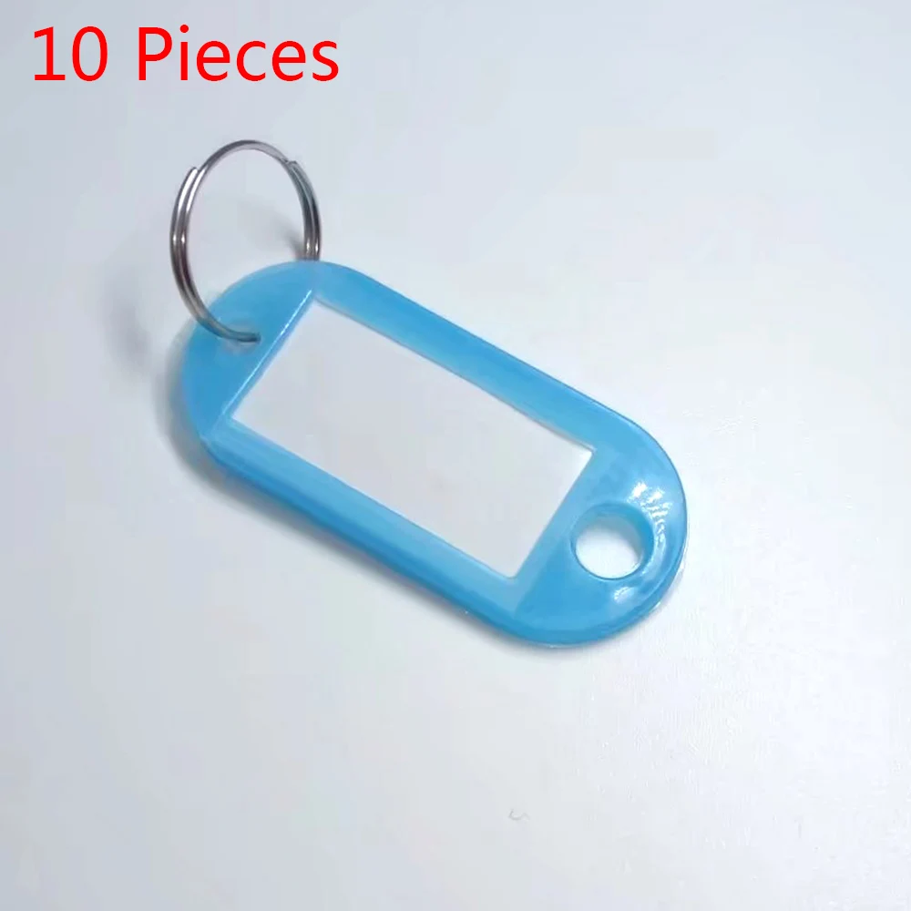 10 шт пластиковые цепочки для ключей, бирки Id ярлык имя бирки с разделенным кольцом для багажа ключи цепочки Ключи Кольца - Цвет: SkyBlue