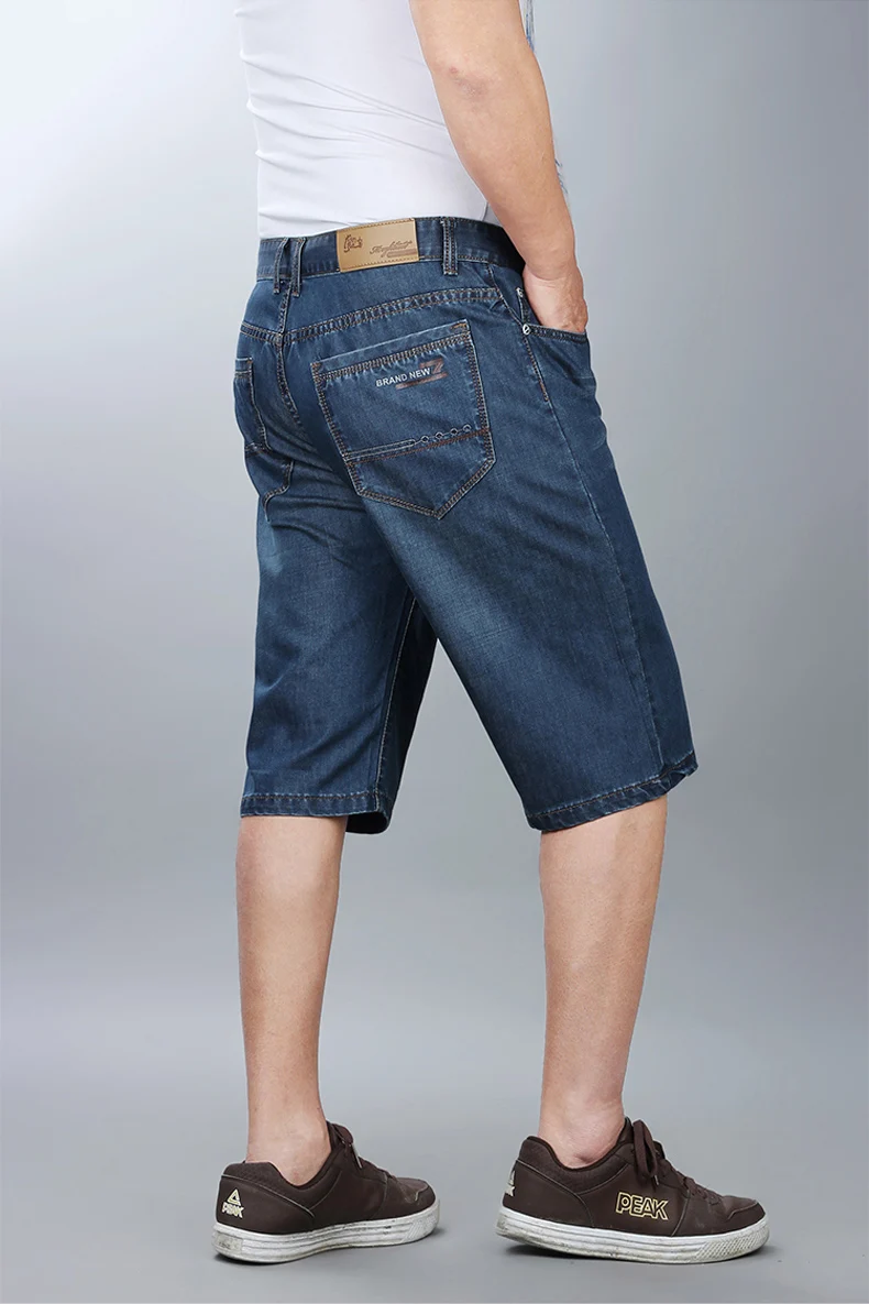 Плюс Размеры 30-52 Для мужчин тонкие летние джинсовые шорты большого размера мужские классические Повседневное Хлопок Стрейч Пляжные бермуды мешковатые короткие джинсовые брюки