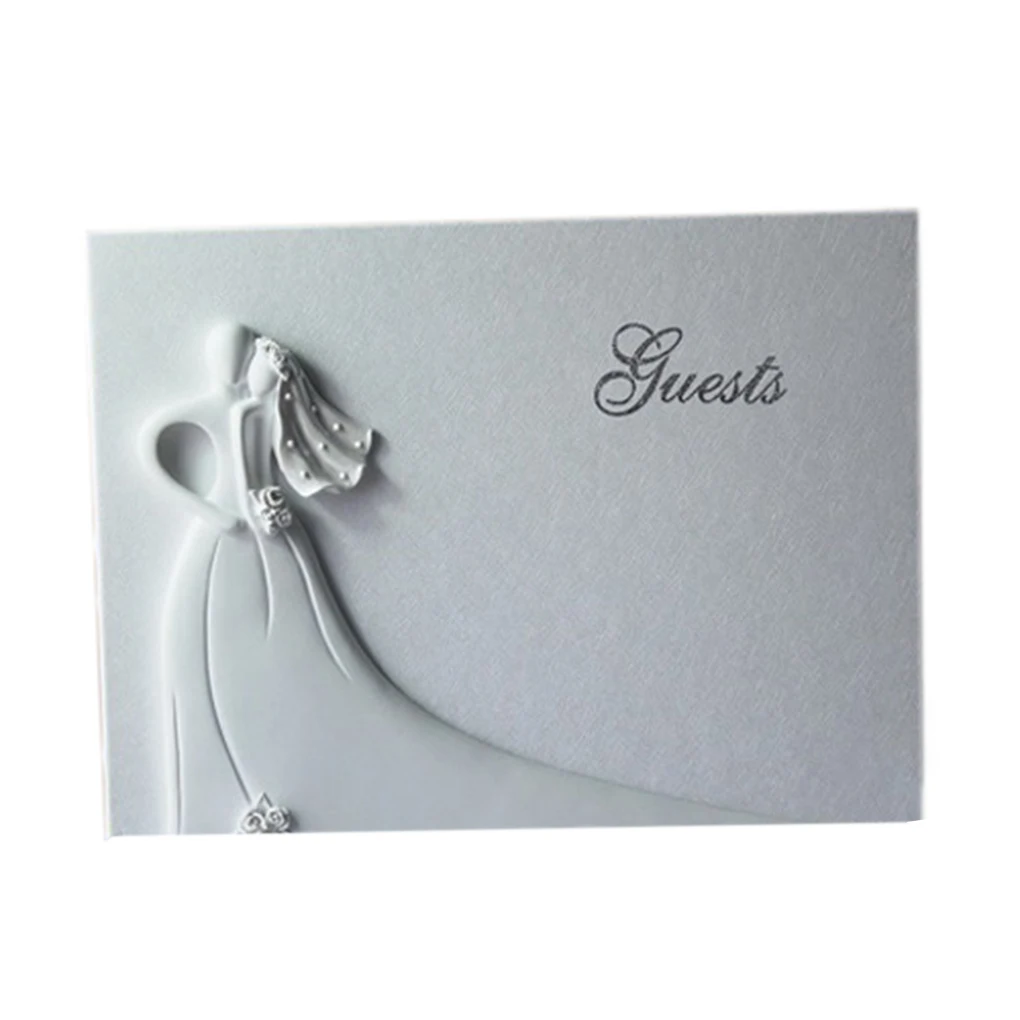  New Wedding Guest Book Linked Hearts Bride Bridegroom Cards & invitations Signing Book - 32895828475