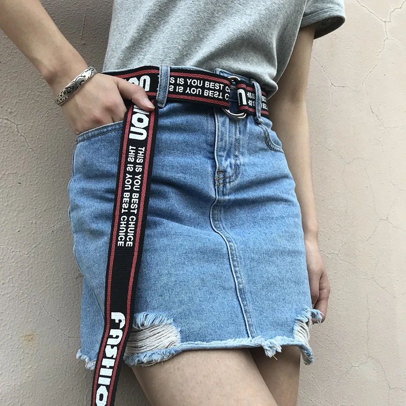 

fashion belt for women letter young style canvas punk straps metal buckle student new fasion jeans skite belts cinturon hombre