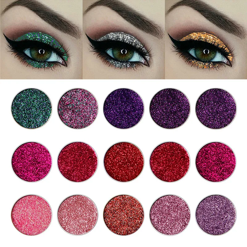 NICEFACE 1Pc Single Color Long-lasting Diamond Eyes Shadow Eye Glitter Shimmer Makeup Powder Monochrome Glitters 24colors TSLM1