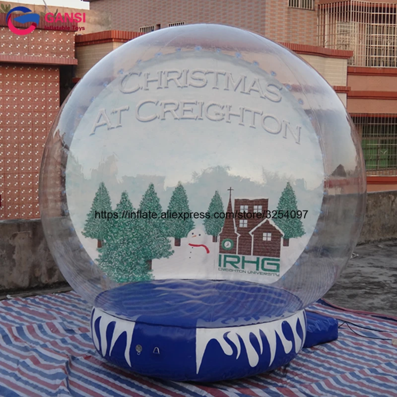 3m diameter inflatable snow globe for christmas decoration promotional PVC high quality inflatable snow ball for sale for photo