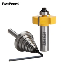 FivePears Rabbet Router Bit with 6 Bearings Set, 1-1/8", 7/8", 3/4", 3/8", 5/8", 1/2",3/8" Bearings (1/2" Shank)