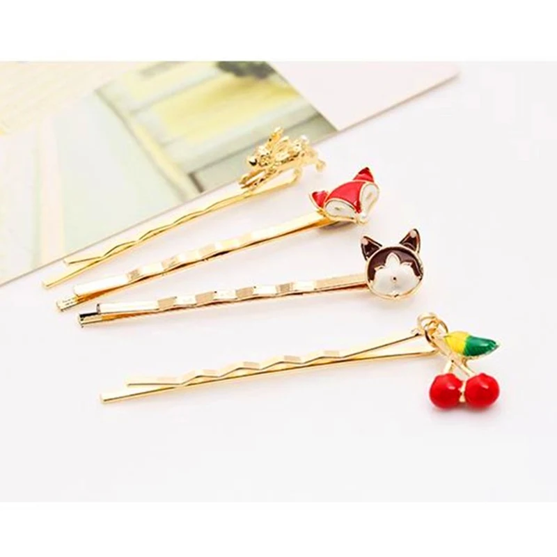 

Cute Baby Rabbit Hairpins Novelty Cartoon Animal Fox Hair Clips Girls Children Cat Barrettes Strawberry Hair Jewelry