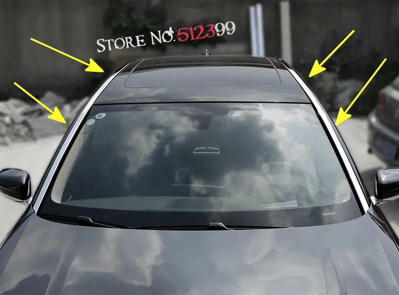 

Stainless Steel 4PCS Car Exterior Accessiores Roof Top Toproof Moulding Decoration Cover Trim For BMW 7 series G12 2016 2017