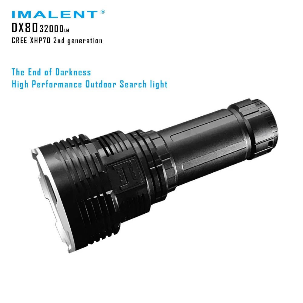 Светодиодный светильник-вспышка IMALENT DX80 CREEXHP70, дальность луча 806 м, фонарь высокой мощности, светильник-вспышка с аккумулятором+ зарядка через usb