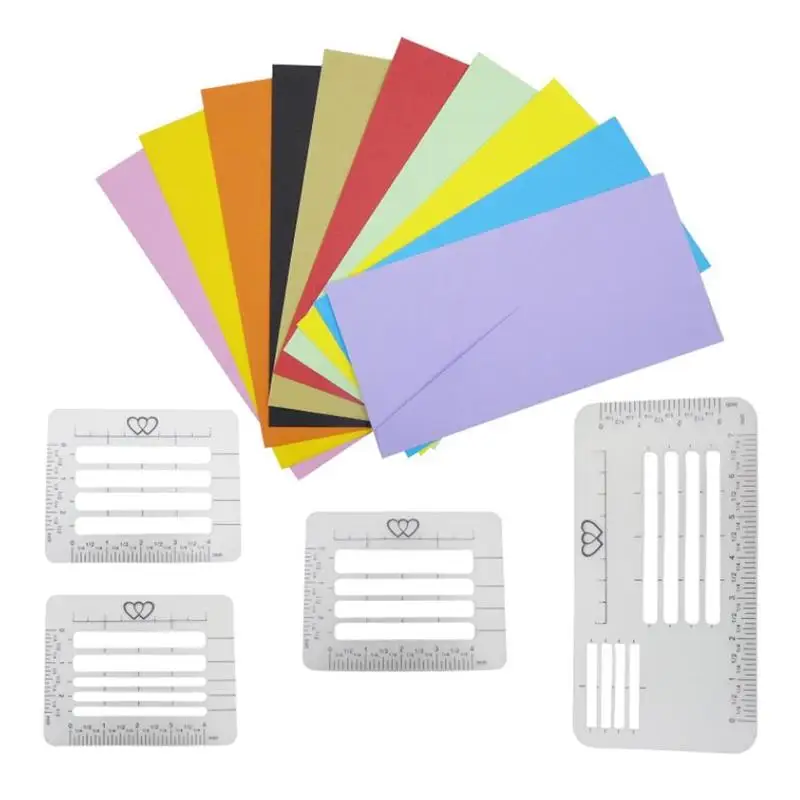  4Pcs/Lot Envelope Addressing Craft Guide Stencil Templates Fits Wide Range of Envelopes Thank You C - 33047139452