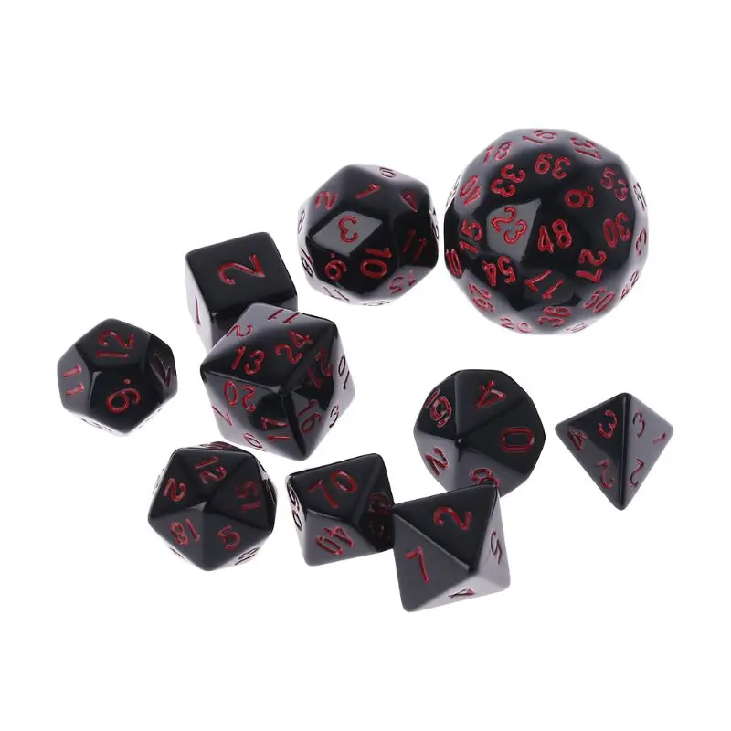 10 Pcs/Set Game Dice Multi Sided Dices Mixing Party Games Club Gifts Creative Adult Children For Dungeon D& D Games Play