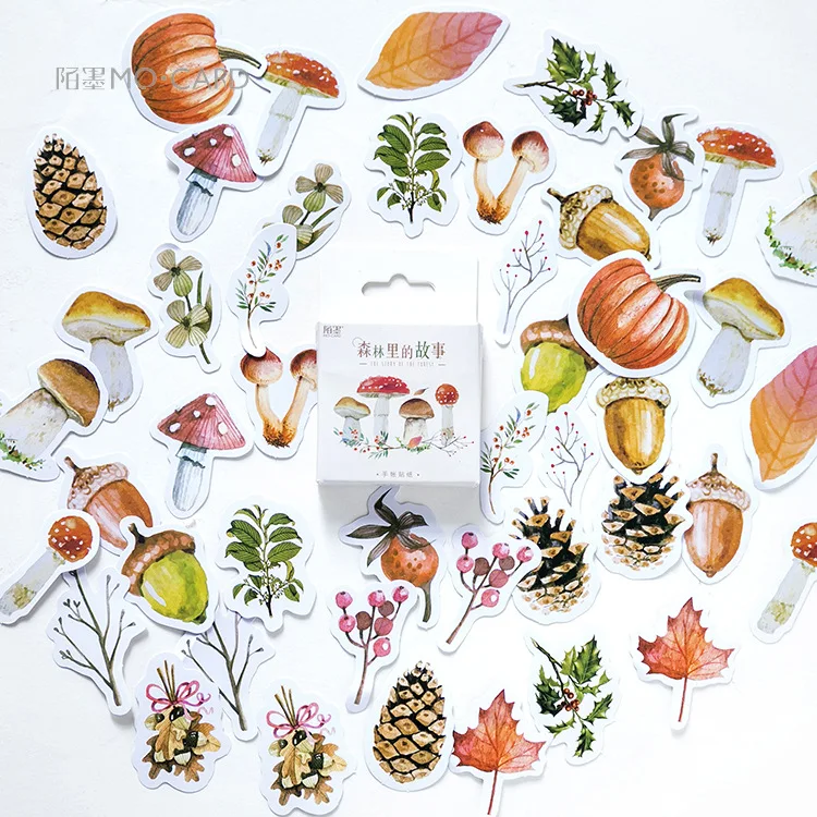 

46 pcs/set Plant Leaves Decoration Stickers Forest Story Paper Stickers Scrapbooking For Diary Photo Album Decorative Seal Paste