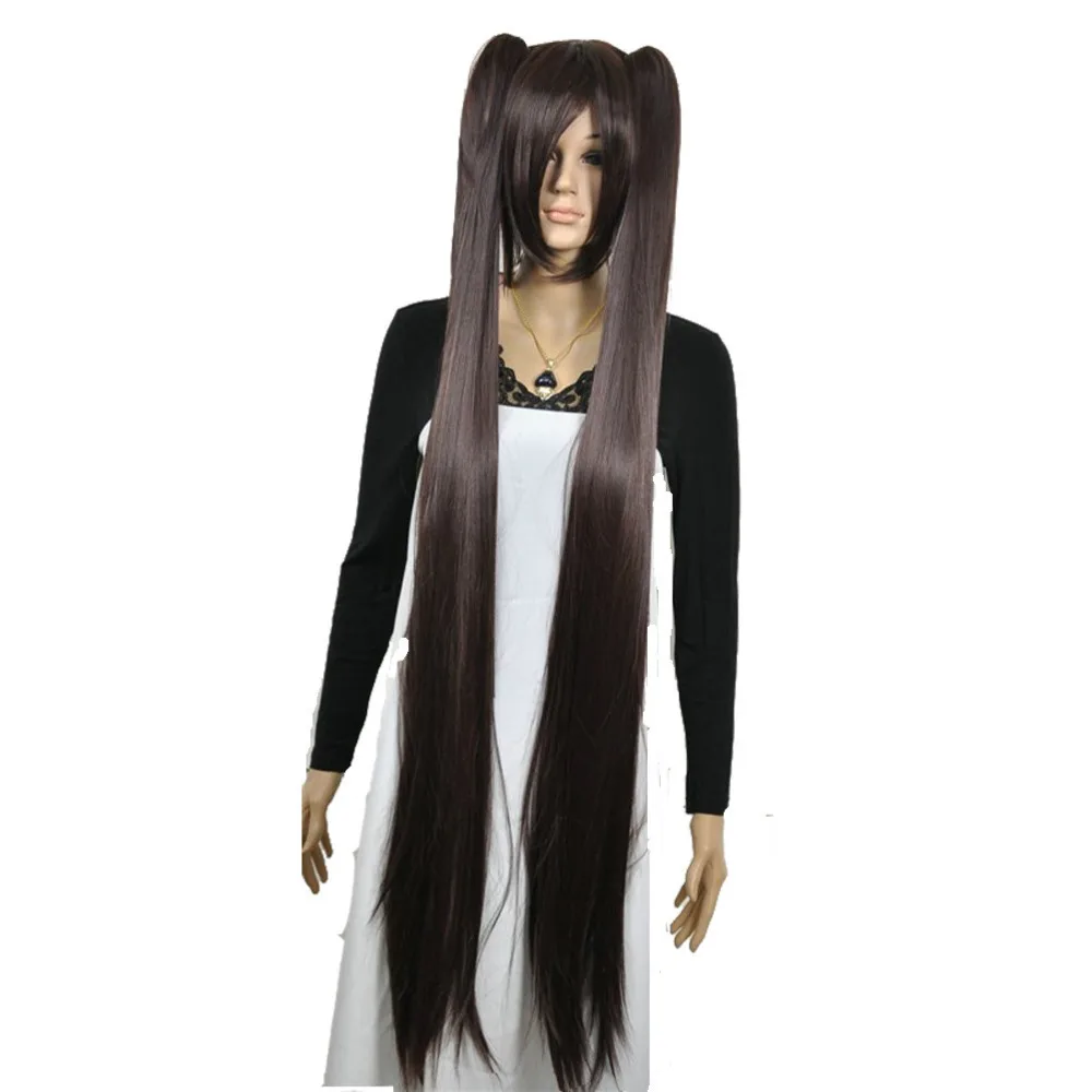 cavalo longo penteado reto 2 clip-on perucas