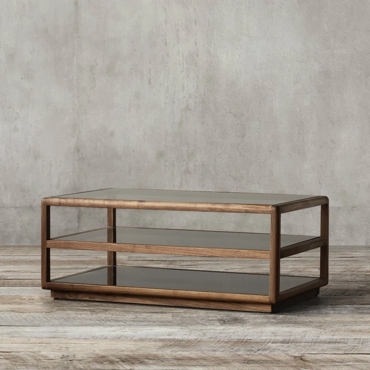 Nordic Expression Choate Series Modern Black Walnut Furniture Nordic Expression Choate Series Modern Black Walnut Furniture Double Elegant Gl Coffee Table In Tables From