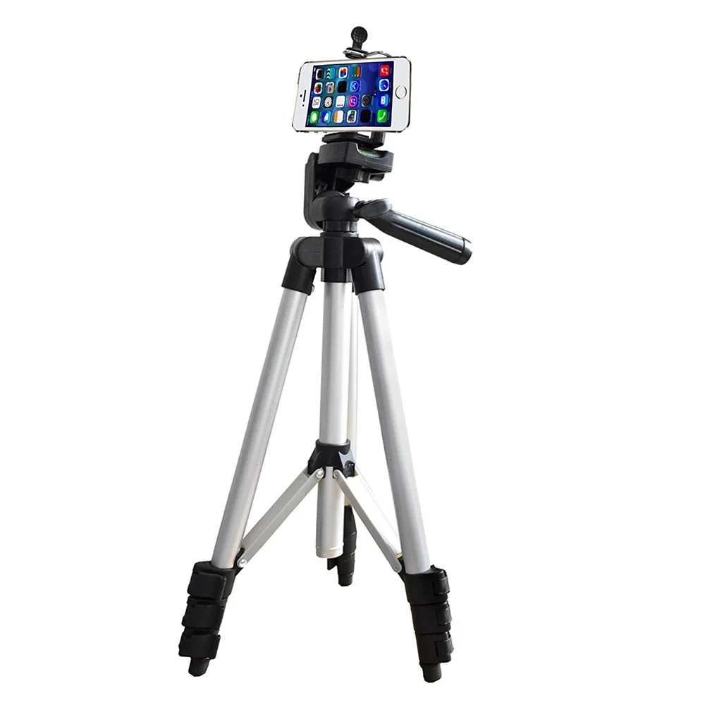 Portable Camera Tripod Stand Holder Adjustable Rotatable Retractable Aluminum Tripods Smartphones Mount