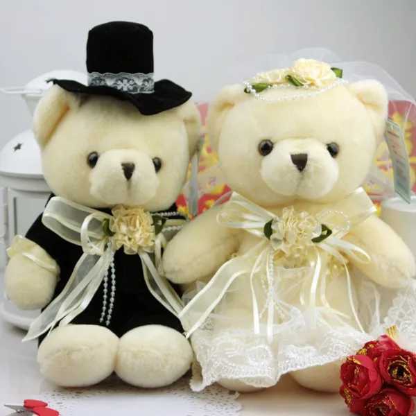 Lovely Sweet couple bear wedding teddy bear plush toys wholesale