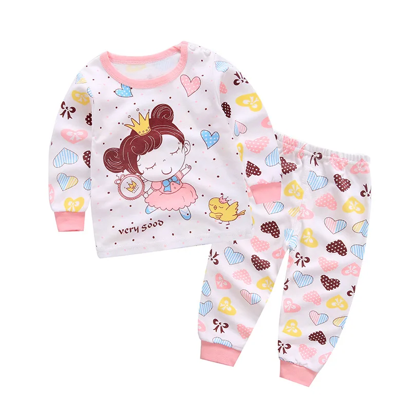 

Baby's Long Sleeve Suit Pure Cotton Autumn Clothes And Trousers Two-piece Baby Girls Boys Home Dress Suit