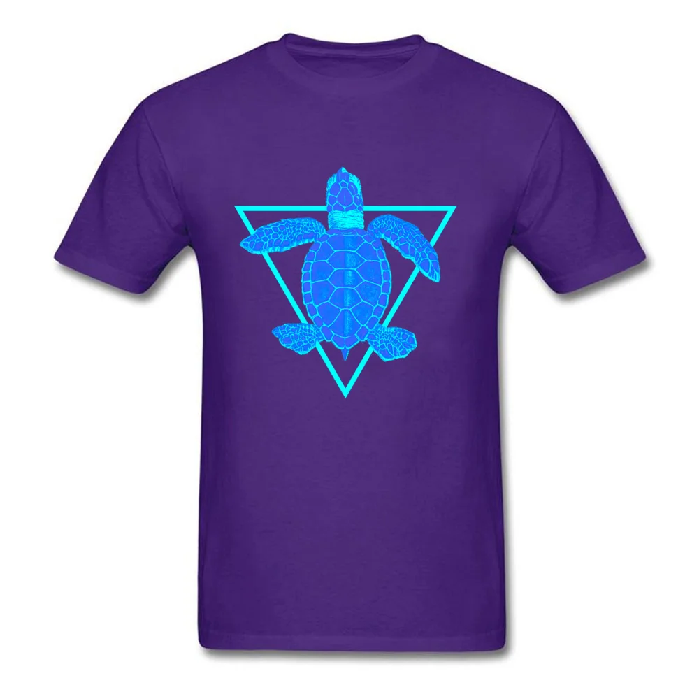 Blue turtle Top T-shirts Short Sleeve Crazy Coupons Men Summer/Fall Tops Shirts Crazy Tee-Shirt O Neck 100% Cotton Fabric Blue turtle purple