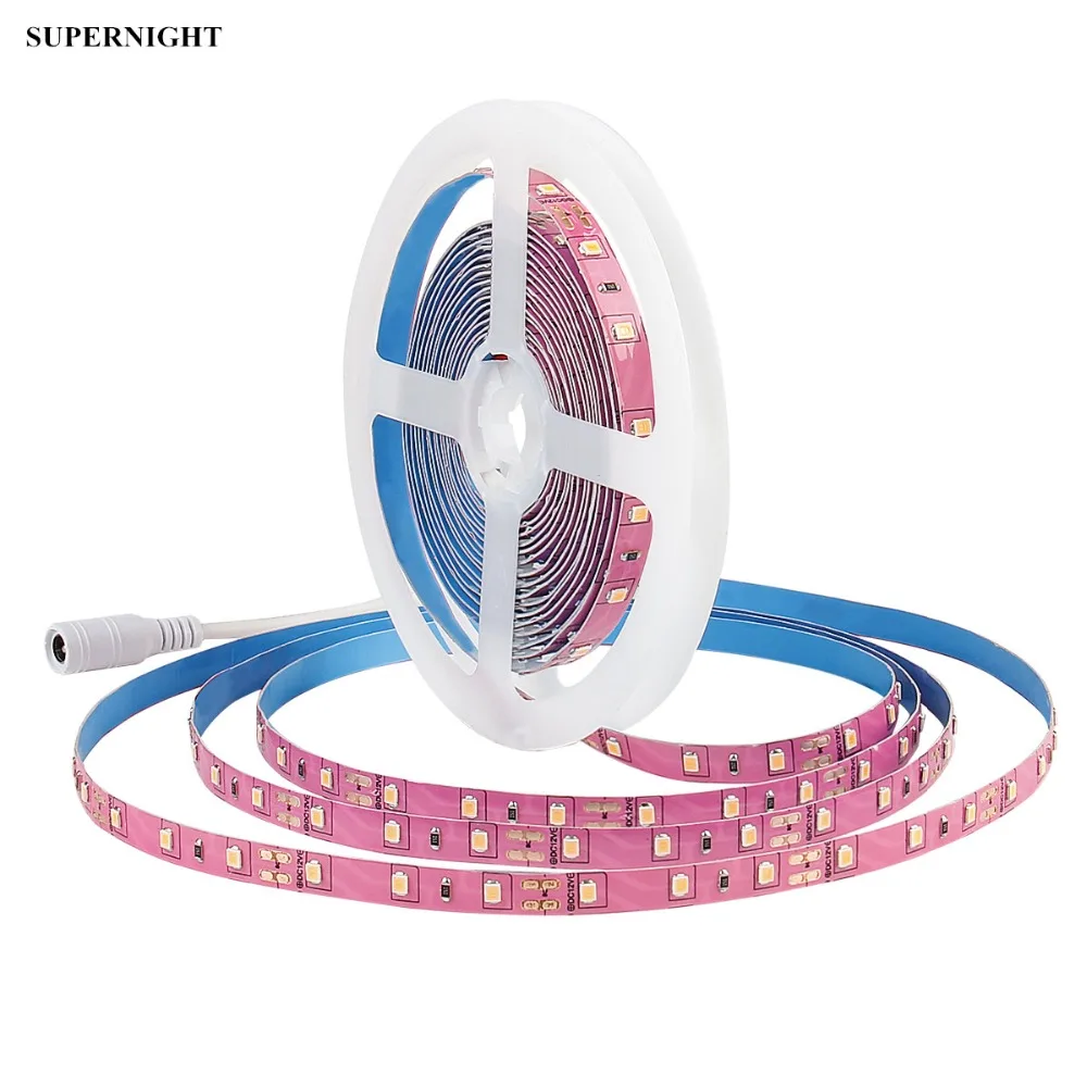 

SuperNight 2835 SMD LED Strip 5M 60LEDs/m DC 12V Single Color Flexible Tape LED Light Pink Blue Green Warm Cool White Lamp Band