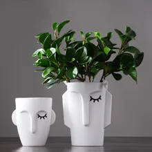 Скандинавские креативные лица ваза для украшения интерьера керамические украшения гостиной цветок орнамент подарки
