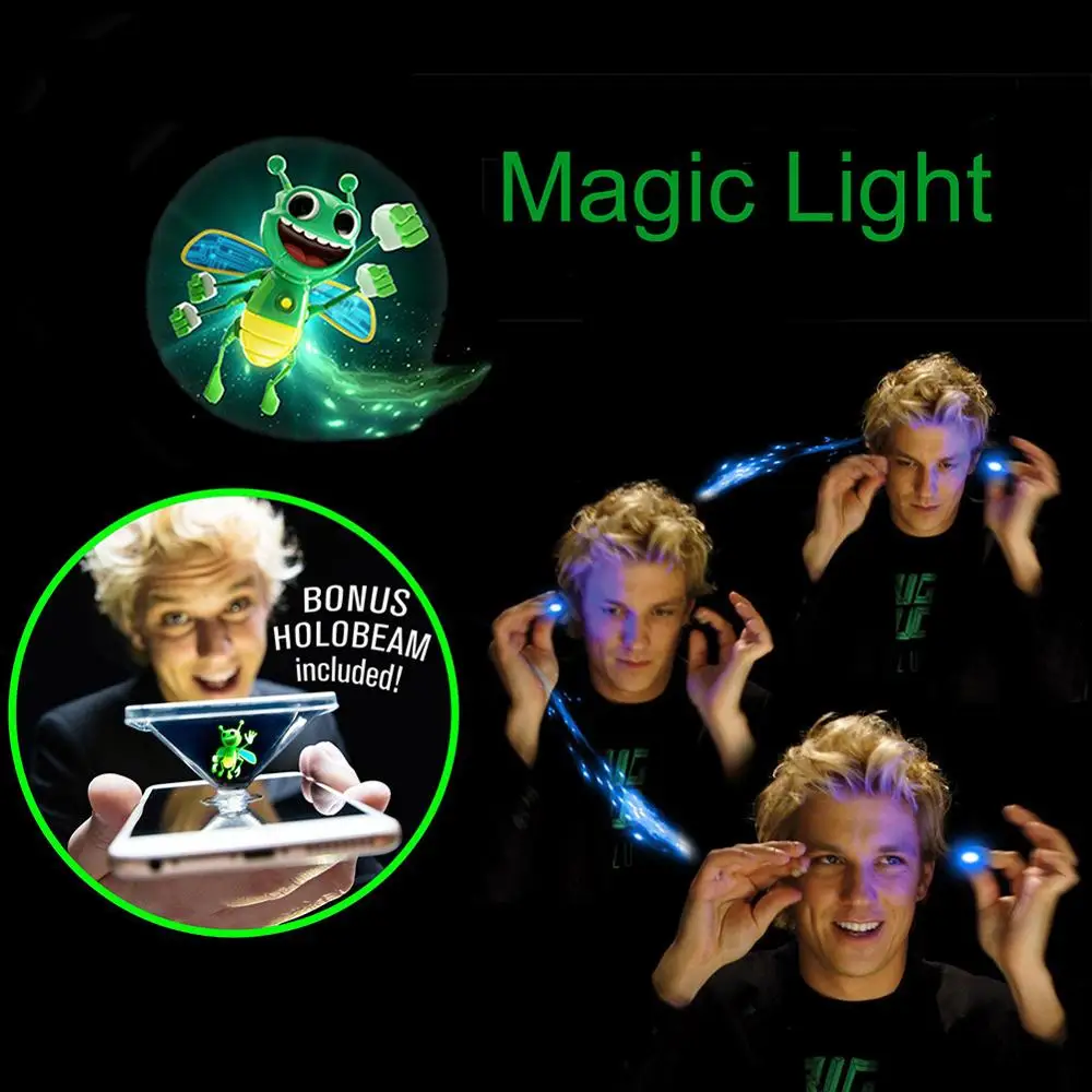 2 шт 3D пчела волшебные огни проектор флуоресцентный палец вечерние трюки реквизит игрушка