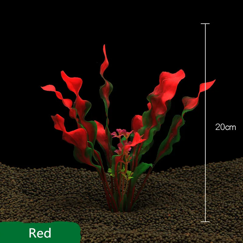 20 см Зеленые искусственные защитные материалы для моделирования ПВХ водяные растения ламинария для аквариума аксессуары для аквариума украшения - Цвет: red