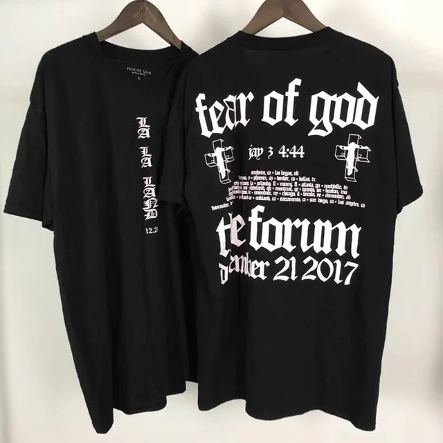 Sureme 2018SS 11 Top Version Fear Of God X JAY Z MAXFIELD T Shirt Men