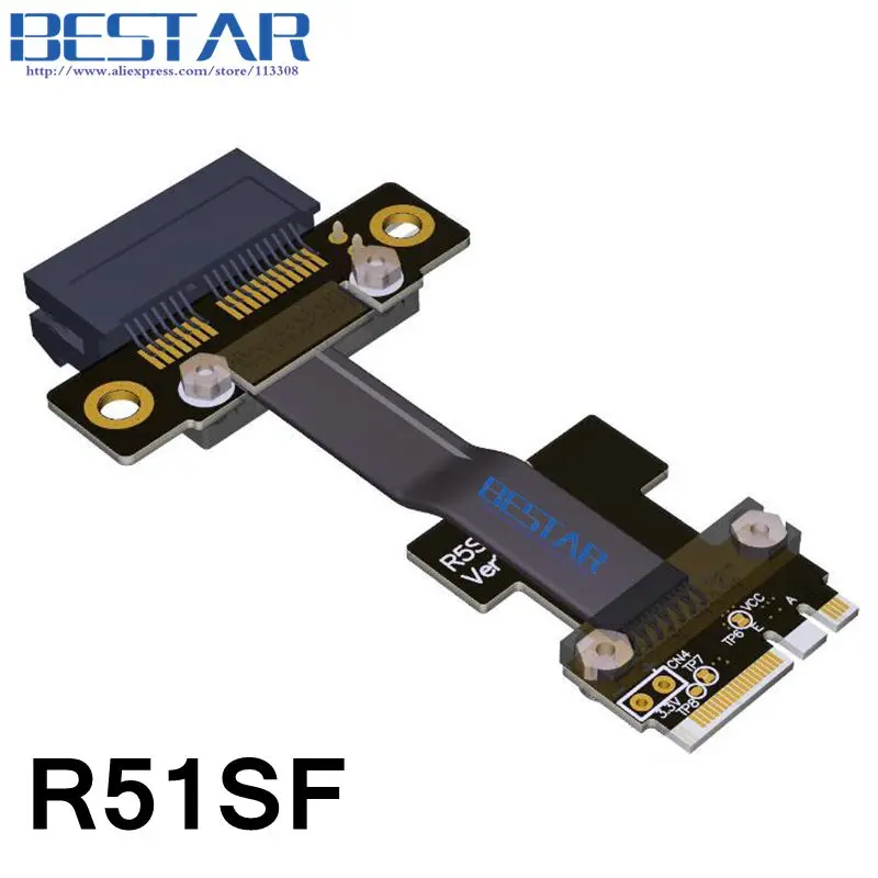 Переходник NGFF M.2 Key A + E к PCIe 1x Райзер расширитель адаптер кабель 5 см 80 Gen3.0 m2 pci e для
